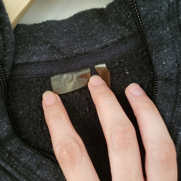 Zella Charcoal Grey Hoodie Sweatshirt w Zipper - Picture 10 of 10